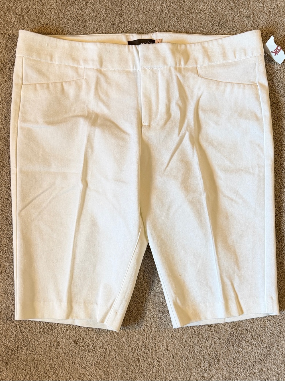 Women's Crosby Cream White Stretch Bermuda Shorts